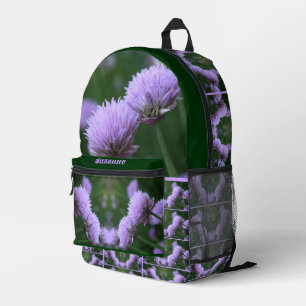 Flowering Purple Scallion Onion Personalised Printed Backpack