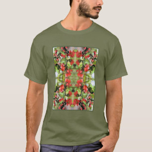 Flowering Quince Red Blossoms Abstract  T-Shirt