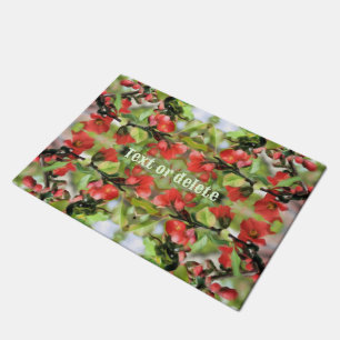 Flowering Quince Red Blossoms Personalised Doormat