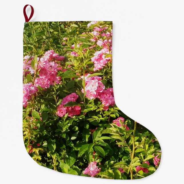 Flowering Rosarium Large Christmas Stocking (Front)
