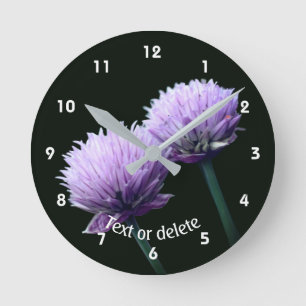 Flowering Scallion Allium Personalised Round Clock