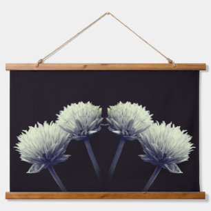 Flowering Scallions In Black And White  Hanging Tapestry