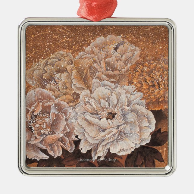Flowering Shrubs Metal Tree Decoration (Front)