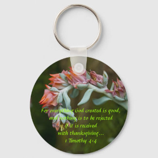 Flowering Succulent Key Ring
