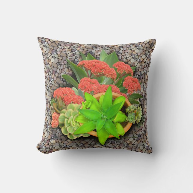 Flowering succulents cushion (Front)
