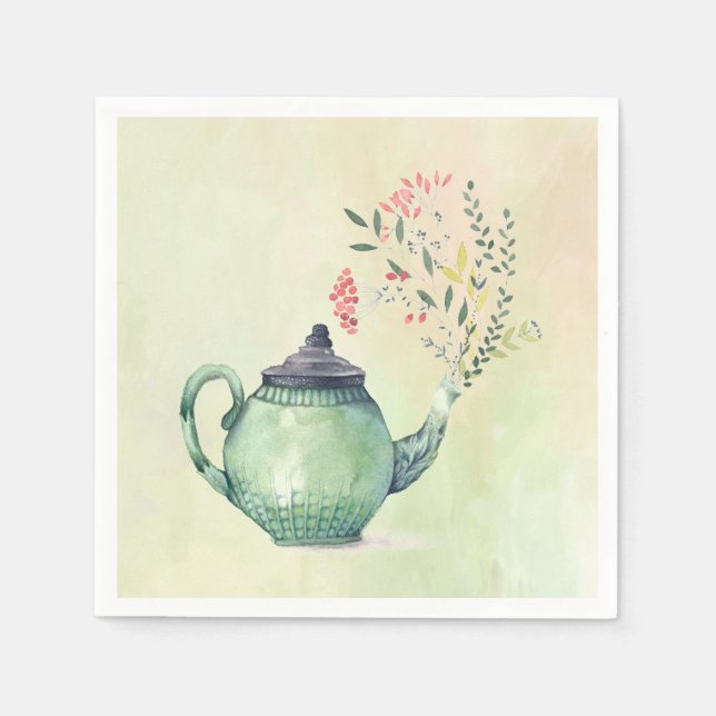 Flowering Teapot Napkin (Front)