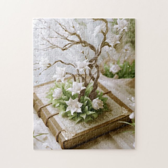 Flowering Tree Growing From a Book Jigsaw Puzzle (Vertical)