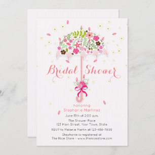 Flowering Umbrella Bridal Shower Invitation