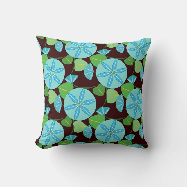 Flowering Vine Abstract Retro Cushion (Front)