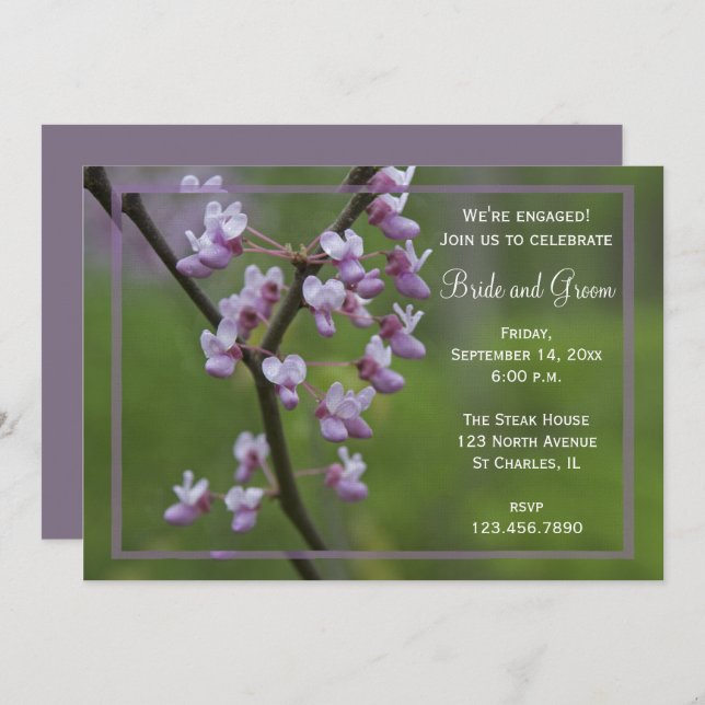 Flowering Wedding Tree Engagement Party Invitation (Front/Back)