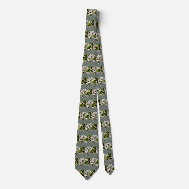 Flowering White Pear Blossoms Tie (Front)