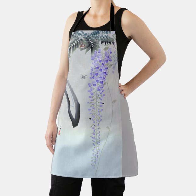 Flowering Wisteria, Ohara Koson Apron (Insitu)
