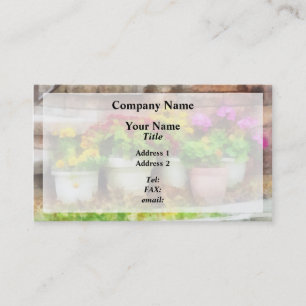 Flowerpots with Autumn Flowers Business Card