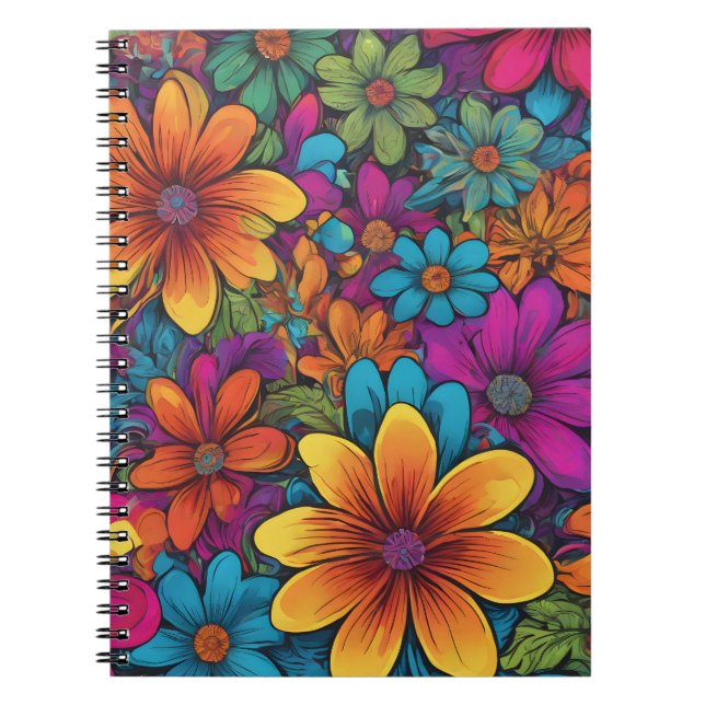 "Flowerpower" Art Spiral Notebook (Front)