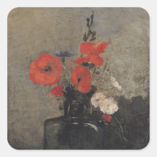 Flowers, 1857 square sticker