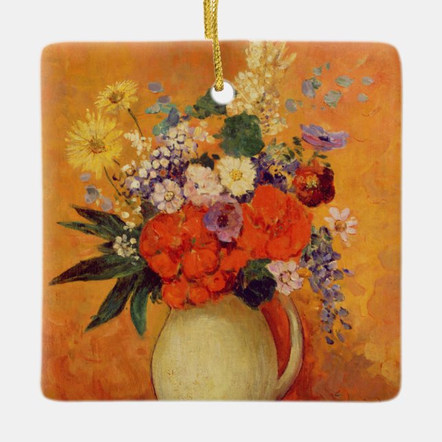 Flowers, 1910 ceramic ornament (Front)