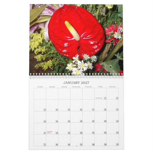 Flowers 2007 calendar (Jan 2027)