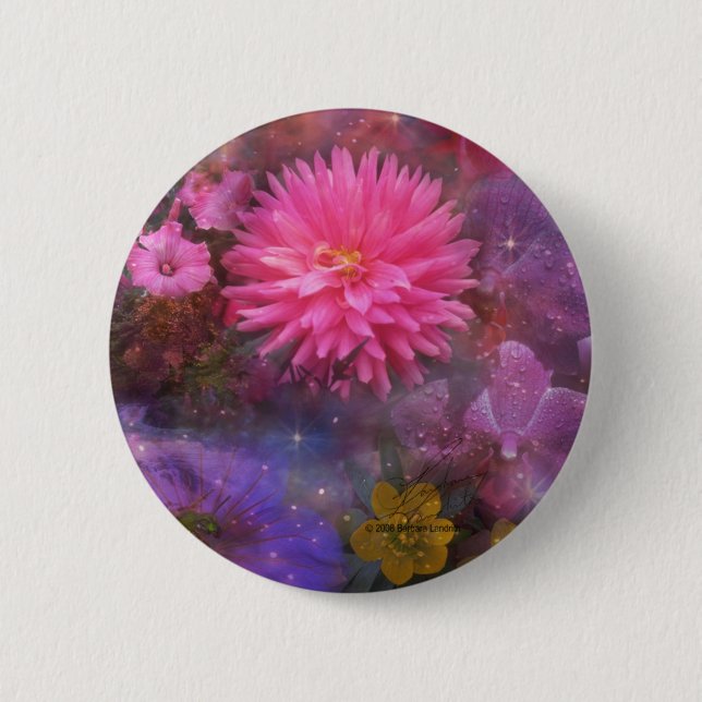 Flowers - A Visual Bouquet for Mum 6 Cm Round Badge (Front)