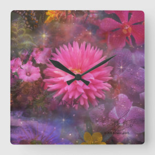 Flowers - A Visual Bouquet for Mum Square Wall Clock