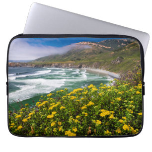 Flowers Above Sand Dollar Beach Laptop Sleeve