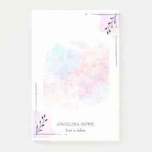 Flowers Absract Watercolor Personalised Post-it Notes