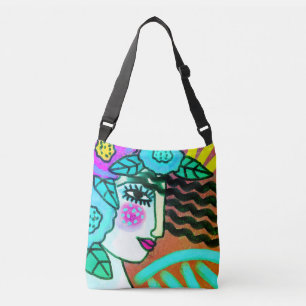 Flowers Abstract Digital Painting Crossbody Bag