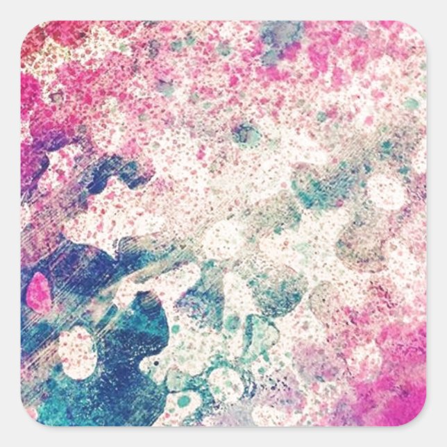 Flowers Abstract Square Sticker (Front)