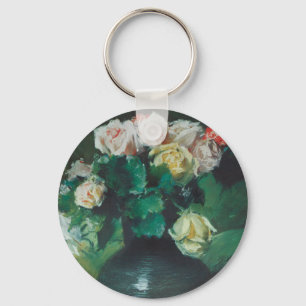 Flowers (aka Roses) by William Merritt Chase Key Ring