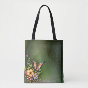 %Flowers All-Over-Print Tote Bag, Medium Bag