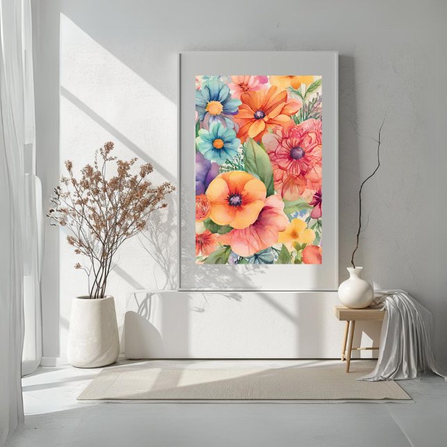 Flowers All Over Print Watercolor - Jasmine (Flowers All Over Watercolor - Jasmine Photo Print)
