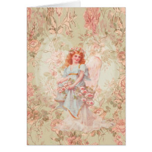 Flowers and Angel Vintage Collage