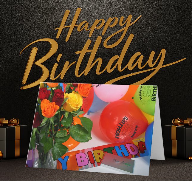 Flowers and Balloons Birthday Card (Flowers and Balloons Birthday Card)