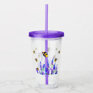 Flowers and Bees Acrylic Tumbler