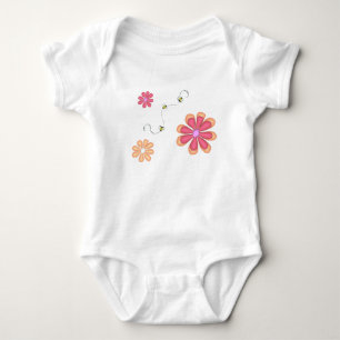 Flowers and Bees Baby Bodysuit