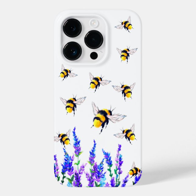 Flowers and Bees Flying Case-Mate iPhone Case (Back)