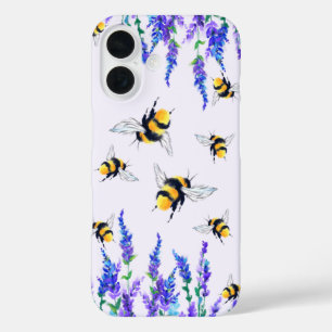 Flowers and Bees Flying iPhone Case