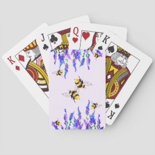 Flowers and Bees Flying Playing Cards Spring