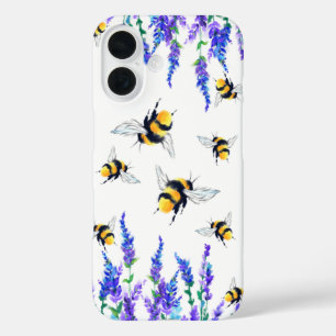 Flowers and Bees Flying Spring iPhone 16 Case
