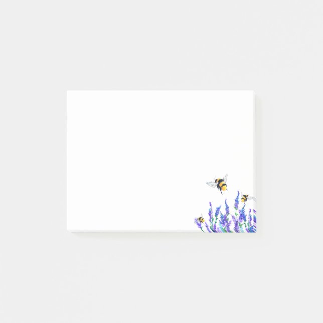 Flowers and Bees Flying Sticky Notes (Front)