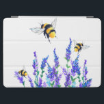 Flowers and Bees iPad Air Cover<br><div class="desc">iPad Covers with Beautiful Spring Flowers and Bees Flying - Drawing Nature Sweet Honey Bee - Choose / Add Your Favourite Text / Colour - Make Your Unique iPad Cases Gift - Resize and move or remove and add elements with customisation tool ! - Drawing and Design by MIGNED. You...</div>