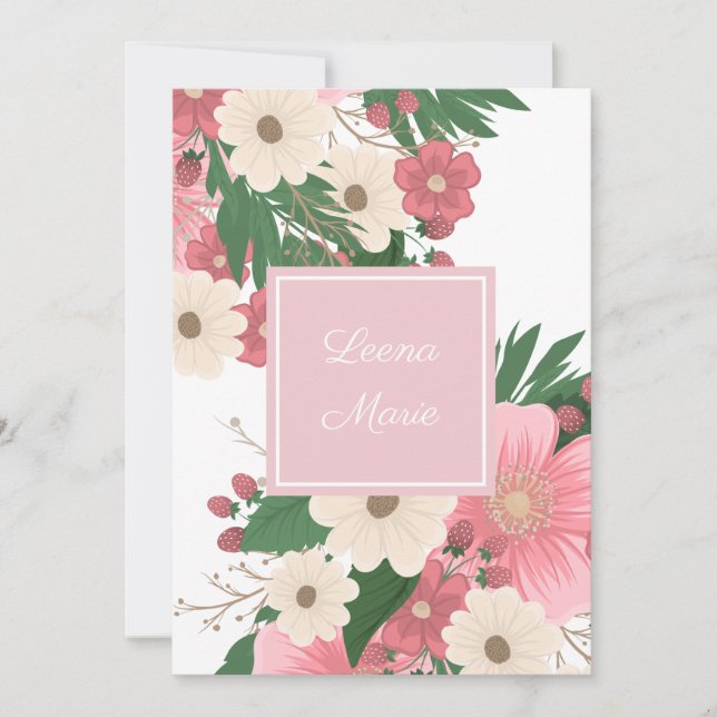 Flowers and Berries Birthday Invitation (Front)