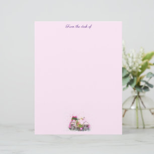 Flowers and Bicycle Stationery Custom Letterhead