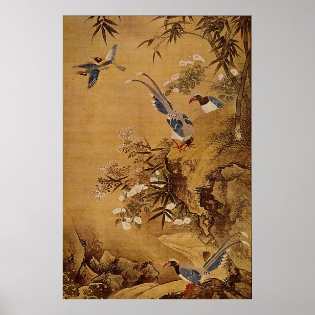 Flowers and Bird by Hsiao Yung Poster (Front)