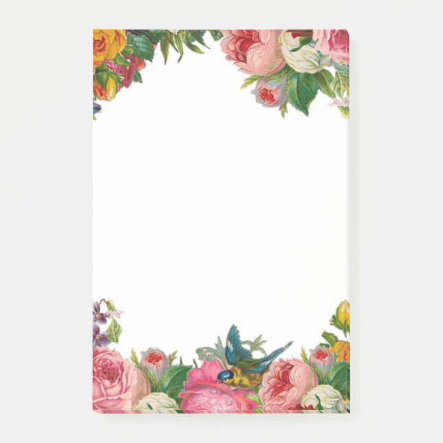 Flowers and Bird Post-it Notes (Front)