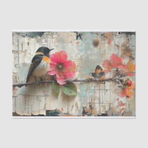 Flowers and Bird Tissue Paper