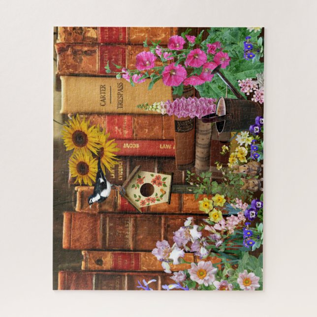 Flowers and Books Jigsaw Puzzle (Vertical)