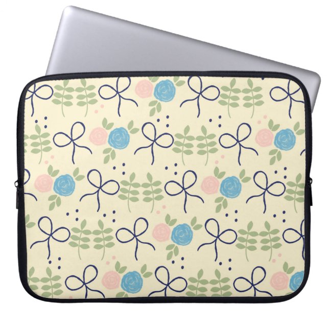 Flowers and Bows Laptop Case (Front)