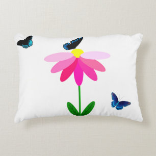 Flowers and Butterflies Accent Pillow