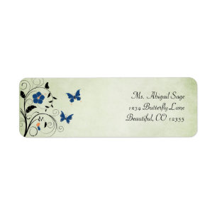 Flowers and Butterflies Address Label