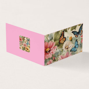 Flowers And Butterflies Art Work Business Card